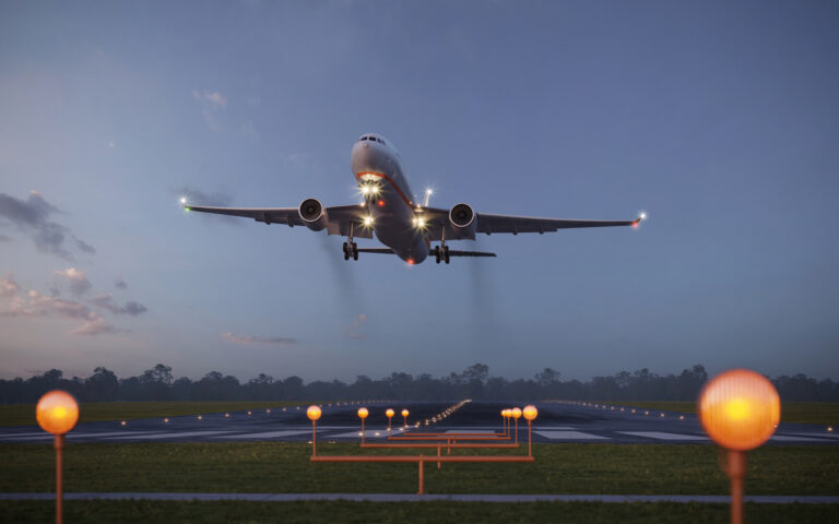 passenger jet taking off