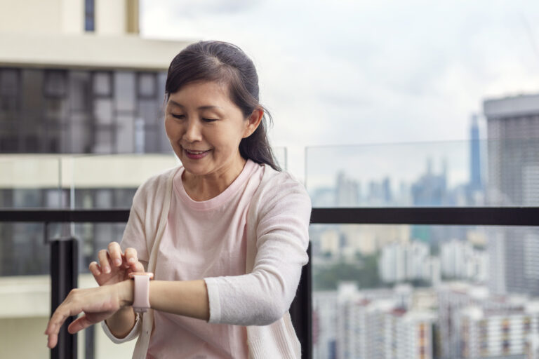 person using a smartwatch