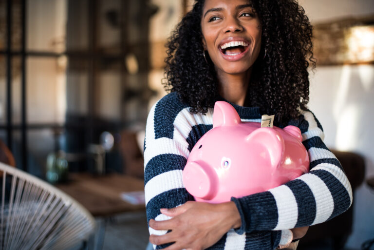 young person coin bank