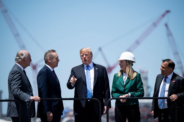 US President Donald Trump touring the LNG Export Facility