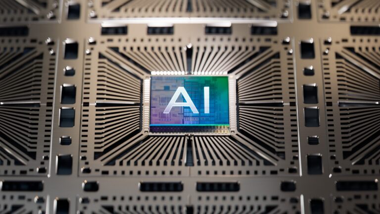 a computer chip embedded in a circuit board with the letters ai embossed on the top