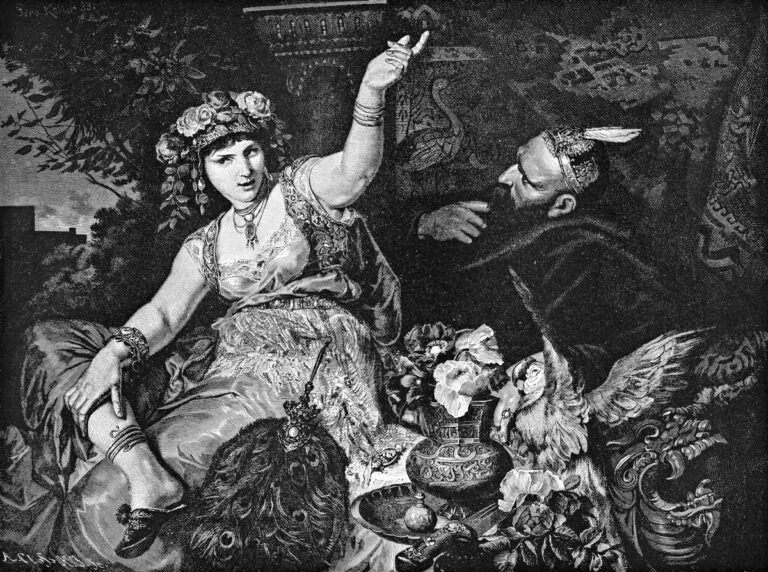 Scheherazade engraving in Arabian Nights 1892