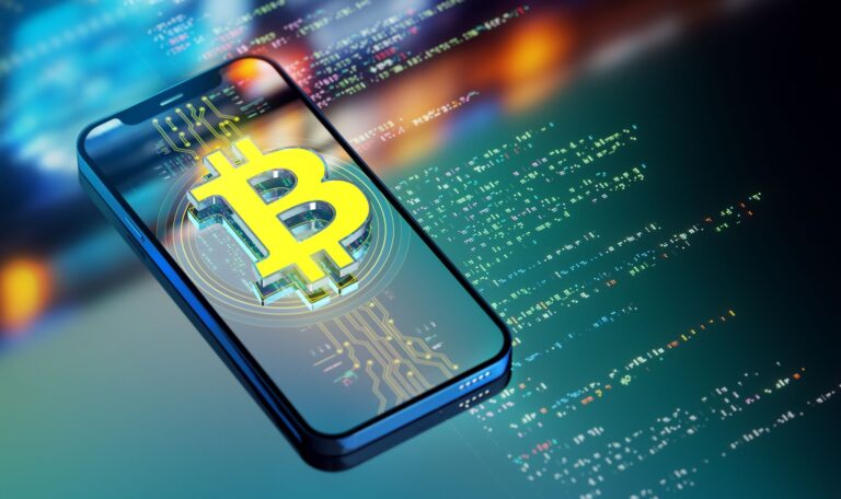 an image of bitcoin on a phone