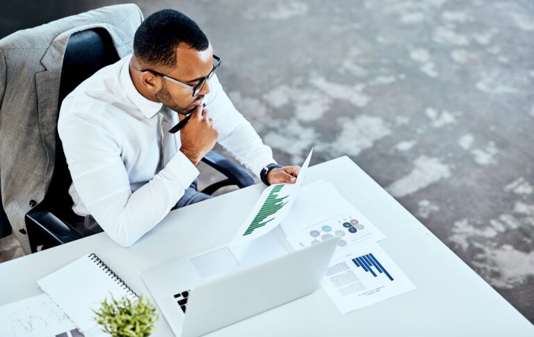 investor looking at a chart