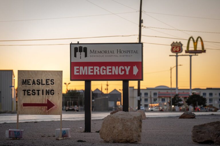 measles testing sign