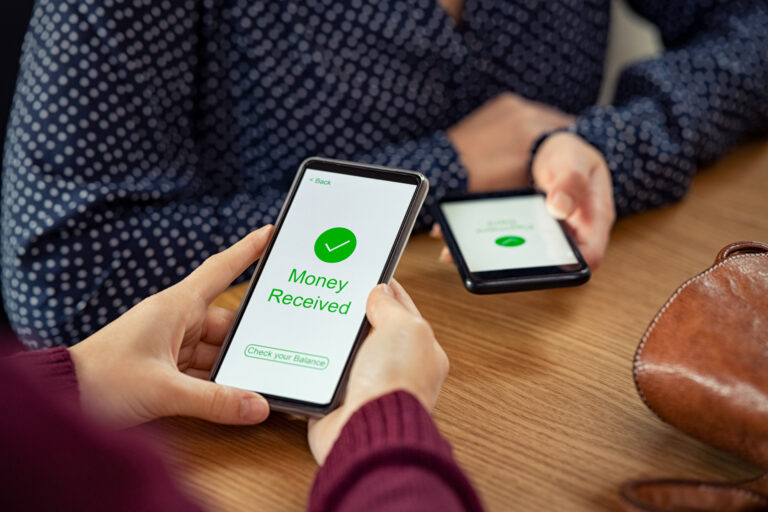 person sending money through an app
