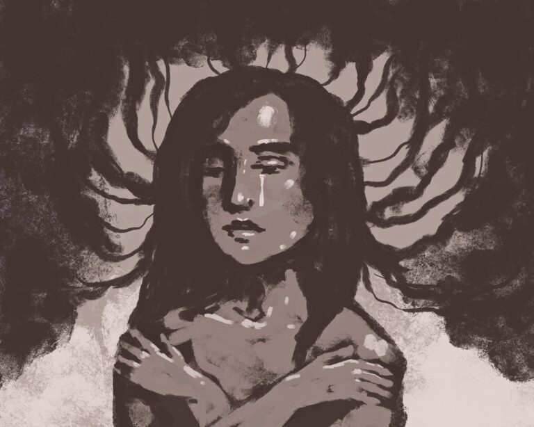 portrait depressed woman