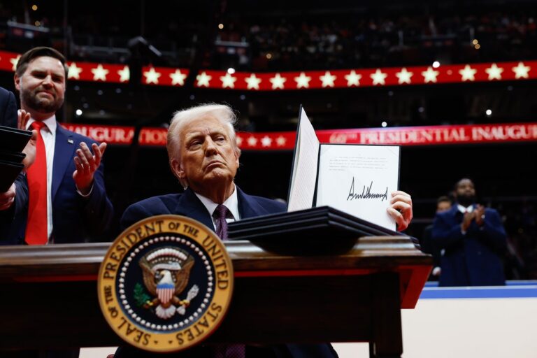 president trump shows signed executive order